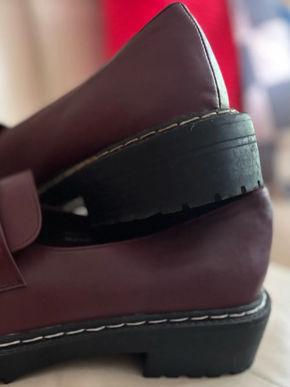 Torrid Burgundy Lug Sole Slip On Penny Loafers Extra Wide Width Size 10.5 WW